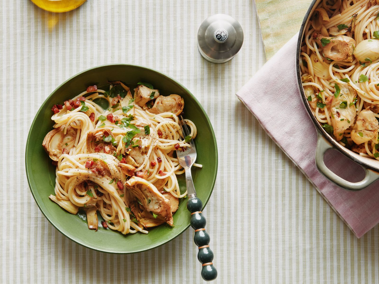 Marinated Artichoke and Pancetta Pasta