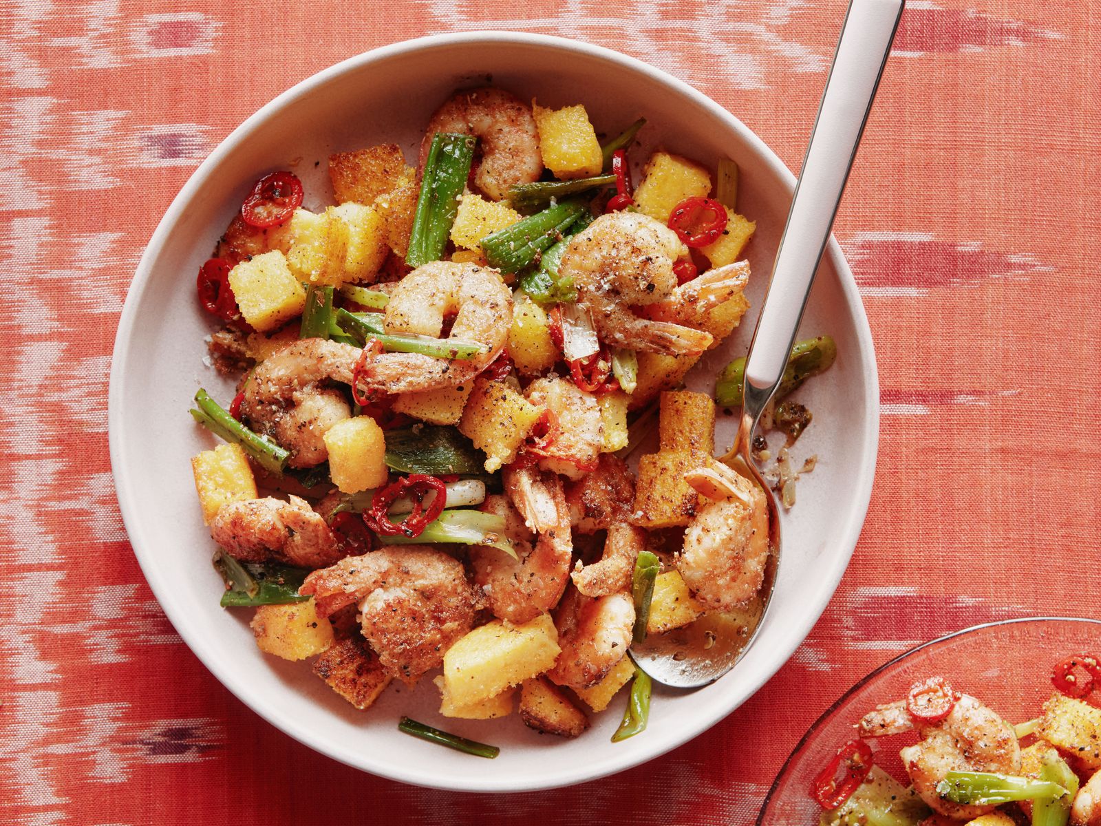 Salt-and-Pepper Shrimp With Crispy Polenta